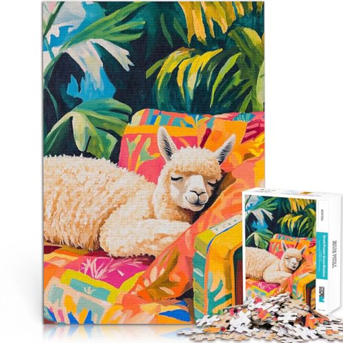 Puzzle 1000 Teile für Erwachsene Quizspiel Schlafendes Alpaka im tropischen Paradies Tolle Geschenke und Spielzeuge52x38cm Puzzle 1000 Teile für Erwachsene Quizspiel Schlafendes Alpaka im tropischen Paradies Tolle Geschenke und Spielzeuge52x38cm von AITEXI