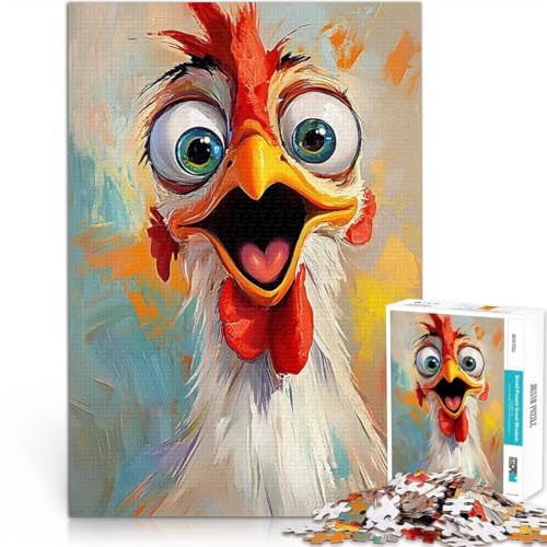 Puzzle 1000 Teile für Erwachsene Spiele Spielzeug Geschenk Lustiges Hühnerölgemälde Lernspiel für Geburtstag, Weihnachten38x26cm von AITEXI