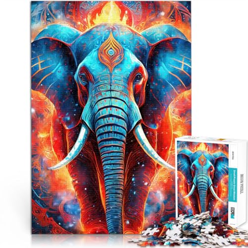 Puzzle 1000 Teile für Erwachsene Spiele Spielzeug Geschenk Mystischer Neonelefant Wunschliste mit dem Weihnachtsmann75x50cm von AITEXI