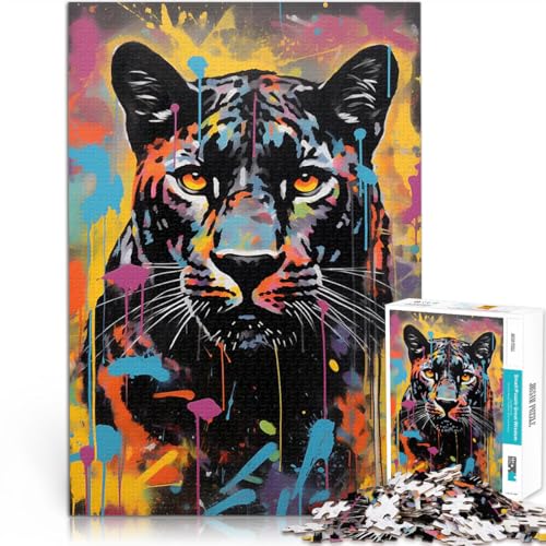 Puzzle 1000 Teile für Erwachsene Spielzeug Lernspiele Stressabbau Banksy Graffiti Panther Lernspiel für Geburtstag, Weihnachten38x26cm von AITEXI