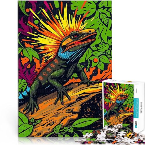 Puzzle 1000 Teile für Erwachsene Spielzeug Lernspiele Stressabbau Eidechse im Dschungel Geeignet für die Schreibtischdekoration52x38cm von AITEXI