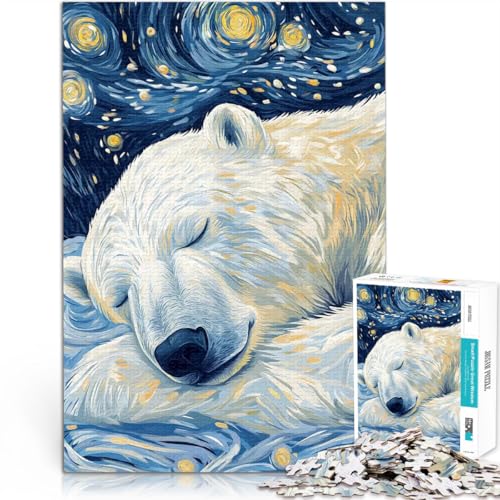 Puzzle 1000 Teile für Erwachsene Spielzeug Lernspiele Stressabbau Eisbär Sternennacht Lernspiel für Geburtstag, Weihnachten75x50cm von AITEXI