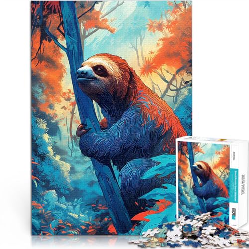 Puzzle 1000 Teile für Erwachsene Spielzeug Lernspiele Stressabbau Faultier im Dschungel Wunschliste mit dem Weihnachtsmann70x100cm von AITEXI