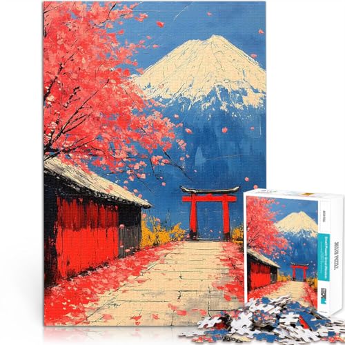 Puzzle 1000 Teile für Erwachsene Spielzeug Lernspiele Stressabbau Kirschblüte am Fuji Geeignet für die Schreibtischdekoration75x50cm von AITEXI