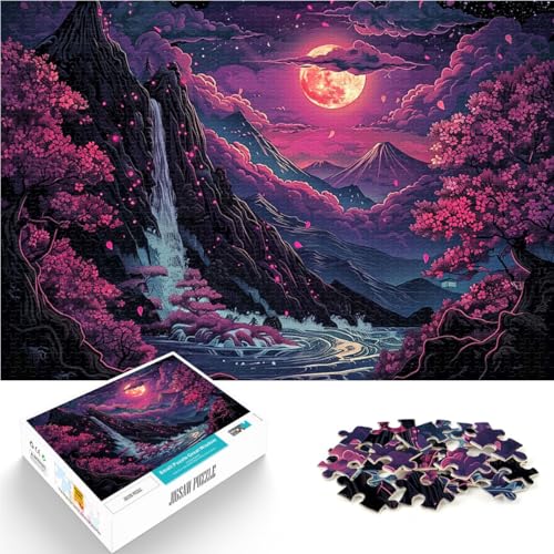 Puzzle 1000 Teile für Erwachsene Stressabbau-Spielzeug Asiatische Neonlandschaftskunst Wunschliste mit dem Weihnachtsmann75x50cm von AITEXI