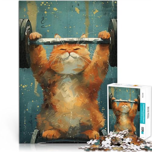 Puzzle 1000 Teile für Erwachsene für Lernspiel-Herausforderungsspielzeug Fitness Tabby Katze Fett Fitnessstudio Tolles Geschenk für Spiele38x26cm Puzzle 1000 Teile für Erwachsene für Lernspiel-Herausforderungsspielzeug Fitness Tabby Katze Fett Fitnessstudio Tolles Geschenk für Spiele38x26cm von AITEXI