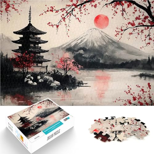Puzzle 1000 Teile für Erwachsene für Lernspiel-Herausforderungsspielzeug Japanische Pagodenlandschaft Heimdekoration75x50cm von AITEXI