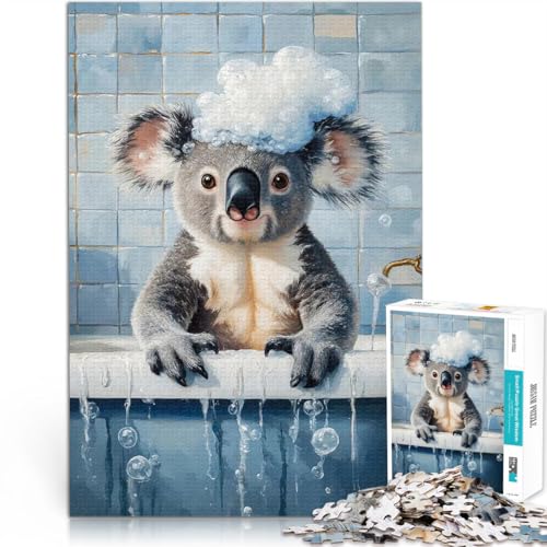 Puzzle 1000 Teile für Erwachsene lustige Spiele für die ganze Familie Koala-Badezeit Die Liebe zwischen Paaren stärken52x38cm von AITEXI