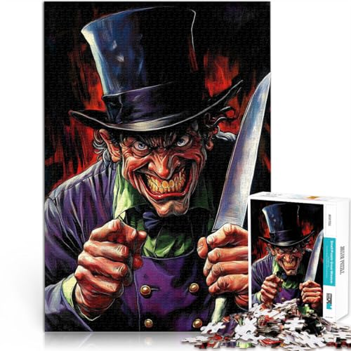 Puzzle 1000 Teile für Jugendliche Dekomprimierendes intellektuelles Lernspielzeug Bösewicht mit Messer für Heimdekoration38x26cm von AITEXI