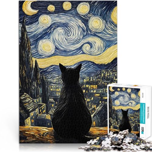 Puzzle 1000 Teile für Jugendliche Denkspiel Katze unter sternenklarer Nachtlandschaft Geschenke für Freunde und Familie70x100cm Puzzle 1000 Teile für Jugendliche Denkspiel Katze unter sternenklarer Nachtlandschaft Geschenke für Freunde und Familie70x100cm von AITEXI