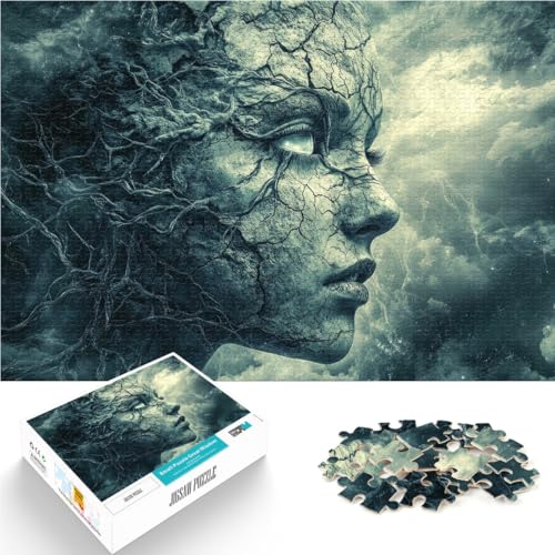 Puzzle 1000 Teile für Jugendliche Denkspiel Weibliches Gesicht in Gewitterwolken einzigartiges Herausforderungsspiel70x100cm Puzzle 1000 Teile für Jugendliche Denkspiel Weibliches Gesicht in Gewitterwolken einzigartiges Herausforderungsspiel70x100cm von AITEXI