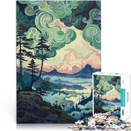 Puzzle 1000 Teile für Jugendliche Geschenke zum Suchbegriff: Herausfordernde Spiele Bergnebel Lernspiel für Geburtstag, Weihnachten75x50cm von AITEXI