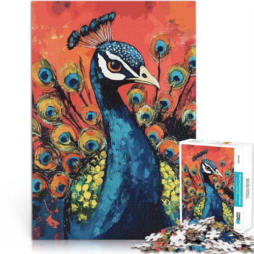 Puzzle 1000 Teile für Jugendliche Geschenke zum Suchbegriff: Herausfordernde Spiele Pfauenmalerei Heimdekoration52x38cm von AITEXI