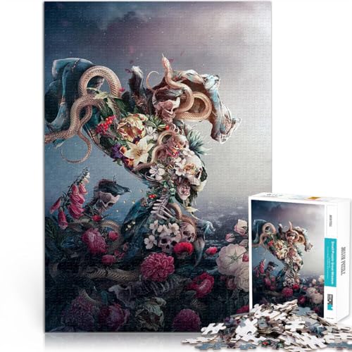 Puzzle 1000 Teile für Jugendliche Geschenke zum Suchbegriff: Herausfordernde Spiele Skelettkönigin Wohnkunstdekor38x26cm von AITEXI
