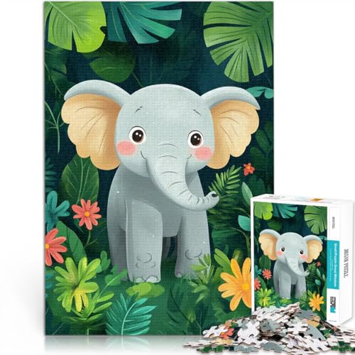 Puzzle 1000 Teile für Jugendliche Herausforderndes Spiel Niedlicher Elefant im Dschungel Lernspiel für Geburtstag, Weihnachten52x38cm Puzzle 1000 Teile für Jugendliche Herausforderndes Spiel Niedlicher Elefant im Dschungel Lernspiel für Geburtstag, Weihnachten52x38cm von AITEXI
