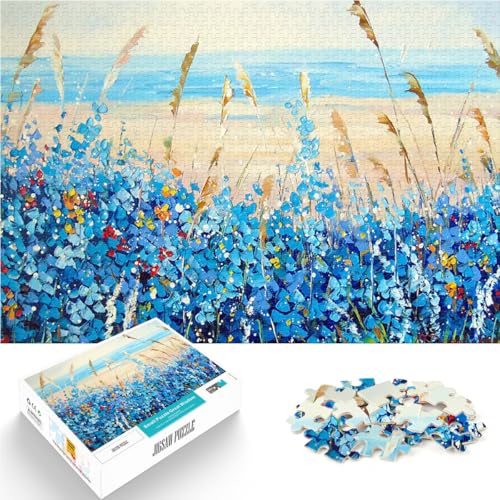 Puzzle 1000 Teile für Jugendliche Intellektuelles Spiel Blumen am Meer eignet ganze Familie75x50cm von AITEXI
