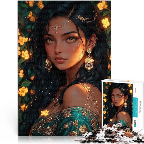 Puzzle 1000 Teile für Jugendliche Lernspiele DIY Spielzeug Goldenes Prinzessinnenporträt einzigartiges Herausforderungsspiel52x38cm von AITEXI