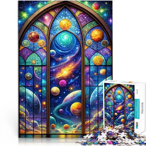 Puzzle 1000 Teile für Jugendliche Lernspiele DIY Spielzeug Neon-Weltraum-Buntglas Lernspiel für Geburtstag, Weihnachten70x100cm von AITEXI