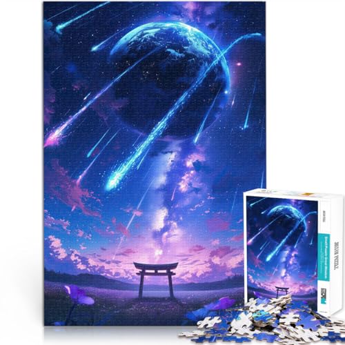 Puzzle 1000 Teile für Jugendliche Lernspiele DIY Spielzeug Shinto-Schrein unter Sternen Lernspiel für Geburtstag, Weihnachten75x50cm von AITEXI