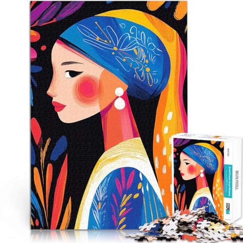 Puzzle 1000 Teile für Jugendliche Quizspiel Lebendige fauvistische Vision des Mädchens mit dem Perlenohrring Wohnkunstdekor75x50cm Puzzle 1000 Teile für Jugendliche Quizspiel Lebendige fauvistische Vision des Mädchens mit dem Perlenohrring Wohnkunstdekor75x50cm von AITEXI