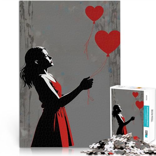 Puzzle 1000 Teile für Jugendliche Quizspiel Mädchen mit Herzballons mit vollständig ineinander greifenden, zufällig geformten Teilen75x50cm Puzzle 1000 Teile für Jugendliche Quizspiel Mädchen mit Herzballons mit vollständig ineinander greifenden, zufällig geformten Teilen75x50cm von AITEXI