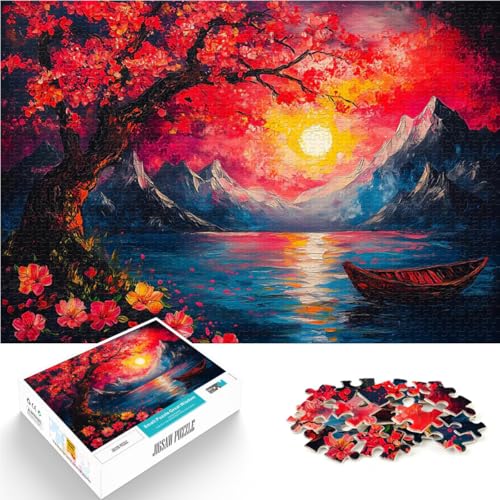 Puzzle 1000 Teile für Jugendliche Spiele Spielzeug Geschenk Sonnenuntergang Bergsee einzigartiges Herausforderungsspiel52x38cm von AITEXI