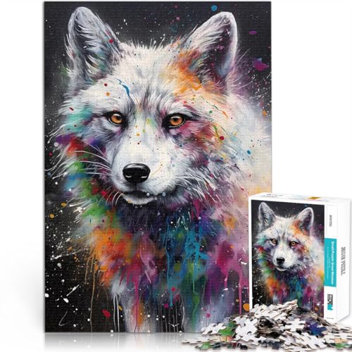 Puzzle 2000 Teile für Jugendliche Stressabbau-Spielzeug Gemälde eines Polarfuchses Wunschliste mit dem Weihnachtsmann70x100cm von AITEXI