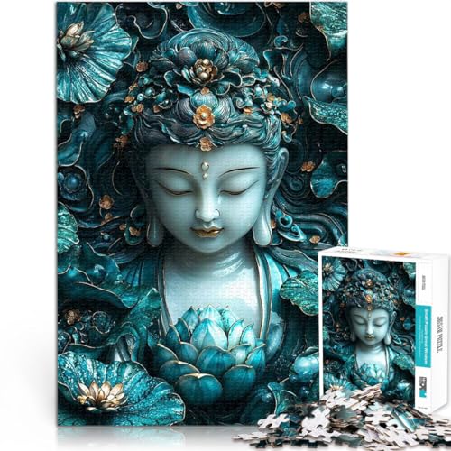 Puzzle 1000 Teile für Jugendliche lustige Spiele für die ganze Familie Zen Lotus Buddha Kintsugi Geeignet für die Schreibtischdekoration52x38cm von AITEXI