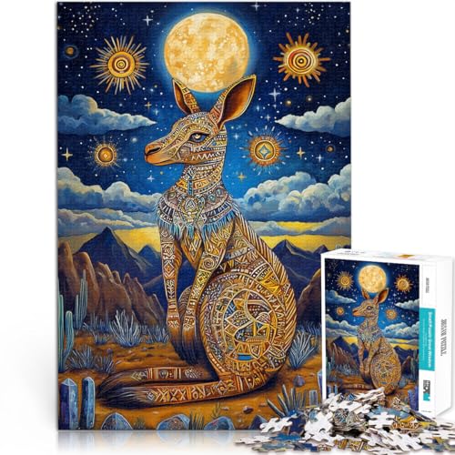 Puzzle 1000 Teile für Teenager Dekomprimierendes intellektuelles Lernspielzeug Farbiges Känguru Verbessern Sie das Gedächtnis38x26cm von AITEXI