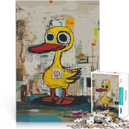 Puzzle 1000 Teile für Teenager Denkspiel Gelbe Ente mit großem Herz-Graffiti-Kunst einzigartiges Herausforderungsspiel38x26cm Puzzle 1000 Teile für Teenager Denkspiel Gelbe Ente mit großem Herz-Graffiti-Kunst einzigartiges Herausforderungsspiel38x26cm von AITEXI
