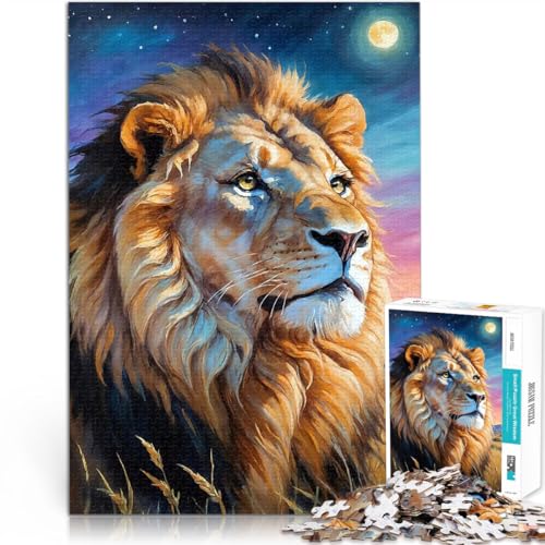 Puzzle 1000 Teile für Teenager Denkspiel Majestätisches Löwenporträt unter dem Nachthimmel Einzigartige Wohndekoration und Geschenke52x38cm Puzzle 1000 Teile für Teenager Denkspiel Majestätisches Löwenporträt unter dem Nachthimmel Einzigartige Wohndekoration und Geschenke52x38cm von AITEXI