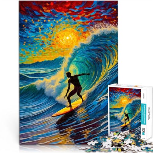 Puzzle 1000 Teile für Teenager Denkspiel Surfer in Sonnenuntergang Welle Sternennacht Einzigartige Geburtstags- und Geschenkideen52x38cm Puzzle 1000 Teile für Teenager Denkspiel Surfer in Sonnenuntergang Welle Sternennacht Einzigartige Geburtstags- und Geschenkideen52x38cm von AITEXI