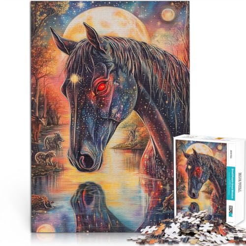 Puzzle 1000 Teile für Teenager Denksportaufgabe für rotäugiges Pferd mit vollständig ineinander greifenden, zufällig geformten Teilen75x50cm Puzzle 1000 Teile für Teenager Denksportaufgabe für rotäugiges Pferd mit vollständig ineinander greifenden, zufällig geformten Teilen75x50cm von AITEXI