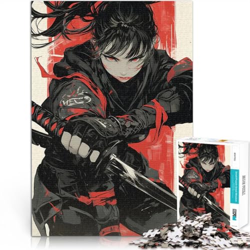 Puzzle 1000 Teile für Teenager Gehirnintelligenz-Herausforderung süchtig machendes Spielzeug Samurai Wohnkunstdekor75x50cm von AITEXI