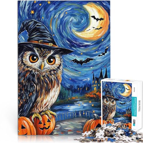 Puzzle 1000 Teile für Teenager Herausfordernd Schwierig Eule im Hexenhut Halloween Die Liebe zwischen Paaren stärken75x50cm Puzzle 1000 Teile für Teenager Herausfordernd Schwierig Eule im Hexenhut Halloween Die Liebe zwischen Paaren stärken75x50cm von AITEXI
