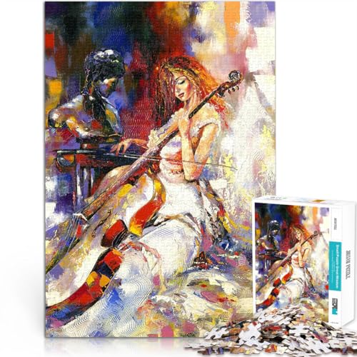 Puzzle 2000 Teile für Teenager Interessante Stressreduzierung EIN Gitarren-Ölgemälde Wunschliste mit dem Weihnachtsmann70x100cm von AITEXI