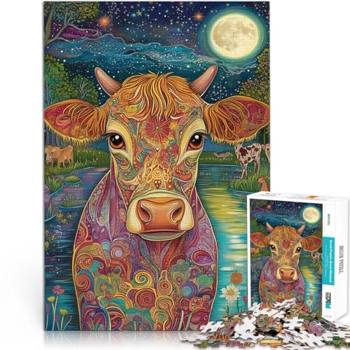 Puzzle 1000 Teile für Teenager Lernspiel-Herausforderungsspielzeug Kuh malen Jedes Stück ist einzigartig – Anspruchsvolles Familienspiel70x100cm Puzzle 1000 Teile für Teenager Lernspiel-Herausforderungsspielzeug Kuh malen Jedes Stück ist einzigartig – Anspruchsvolles Familienspiel70x100cm von AITEXI