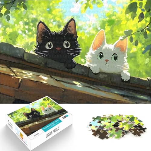 Puzzle 1000 Teile für Teenager Lernspiele DIY Spielzeug Neugierige Katzen auf einem Dach Lernspiel für Geburtstag, Weihnachten75x50cm Puzzle 1000 Teile für Teenager Lernspiele DIY Spielzeug Neugierige Katzen auf einem Dach Lernspiel für Geburtstag, Weihnachten75x50cm von AITEXI