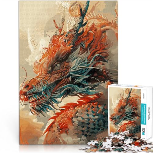 Puzzle 1000 Teile für Teenager Lernspielzeug für die ganze Familie Fantasie weißes Drachentier Verbessern Sie das Gedächtnis52x38cm von AITEXI