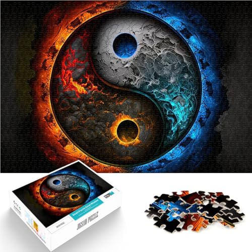 Puzzle 1000 Teile für Teenager Pädagogisches Spielzeug zum Stressabbau Feuer und EIS Yin Yang Lernspiel für Geburtstag, Weihnachten75x50cm von AITEXI
