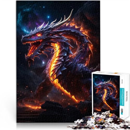 Puzzle 1000 Teile für Teenager Spiele Spielzeug Geschenk Drachenfeuernachtgalaxie eignet ganze Familie75x50cm von AITEXI