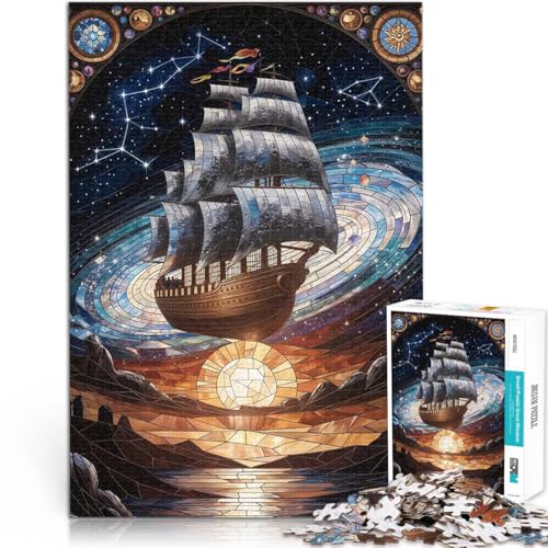Puzzle 1000 Teile für Teenager Spielzeug Lernspiele Stressabbau Buntglasschiff im Weltraum Lernspiel für Geburtstag, Weihnachten38x26cm Puzzle 1000 Teile für Teenager Spielzeug Lernspiele Stressabbau Buntglasschiff im Weltraum Lernspiel für Geburtstag, Weihnachten38x26cm von AITEXI