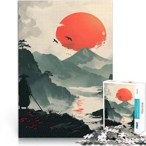 Puzzle 1000 Teile für Teenager Staycation: Zeit totschlagen Sonnenuntergang in den japanischen Bergen Lustiges Geschenk38x26cm von AITEXI