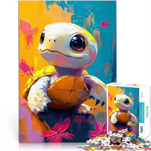 Puzzle 1000 Teile für Teenager für Lernspiel-Herausforderungsspielzeug Niedliche Schildkrötenmalerei Wohnkunstdekor75x50cm von AITEXI