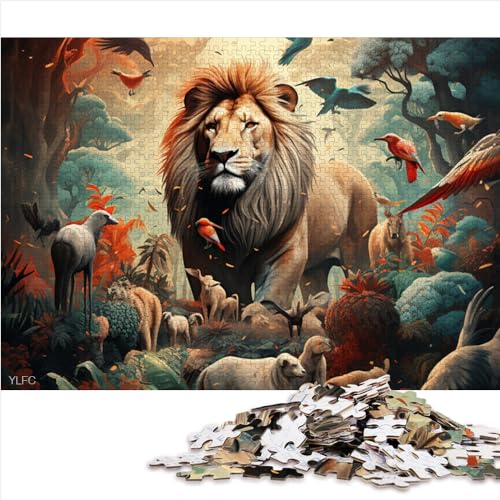 Puzzle Afrikanische Tiere Puzzle 1000 Teile Holzpuzzle für Erwachsene für Erwachsene und Kinder Geschenkidee Lernen Lernspielzeug Familienspiele 1000 Stück (50 x 75 cm) von AITEXI