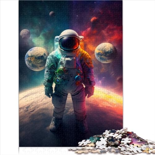 Puzzle Astronaut im Weltraum Bunte 1000-teilige Puzzles für Erwachsene Puzzle aus 100% recyceltem Karton für Erwachsene und Kinder ab 12 Jahren Auffälliges Design (26 x 38 cm) von AITEXI