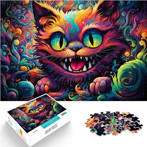 Puzzle-Geschenk, Alice-Katze, 500 Teile, Holzpuzzle, Familienspiel, Stressabbau, schwieriges Herausforderungspuzzle (38 x 52 cm) von AITEXI