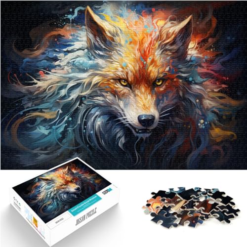 Puzzle | Puzzles Psychedelic Colorful Art Fox 1000 Teile Puzzle für Erwachsene Holzpuzzle Spaß für Aktivitäten zu Hause, Geburtstagsgeschenk, Reisegeschenke, (50x75cm) von AITEXI