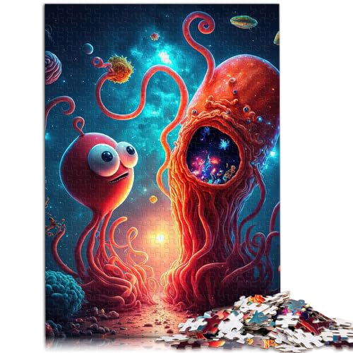 Puzzle für Alien-Monster, 300 Teile, für Erwachsene, Holzpuzzle, Spielzeug, Puzzle, Lernspiele, Stressabbau-Puzzle (26 x 38 cm) von AITEXI