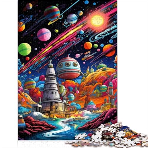 Puzzle für Erwachsene, 1000 Puzzles, bunter Astronaut, Holzpuzzle für Erwachsene und Kinder ab 12 Jahren, Denkspiel, 1000 Teile (50 x 75 cm) von AITEXI